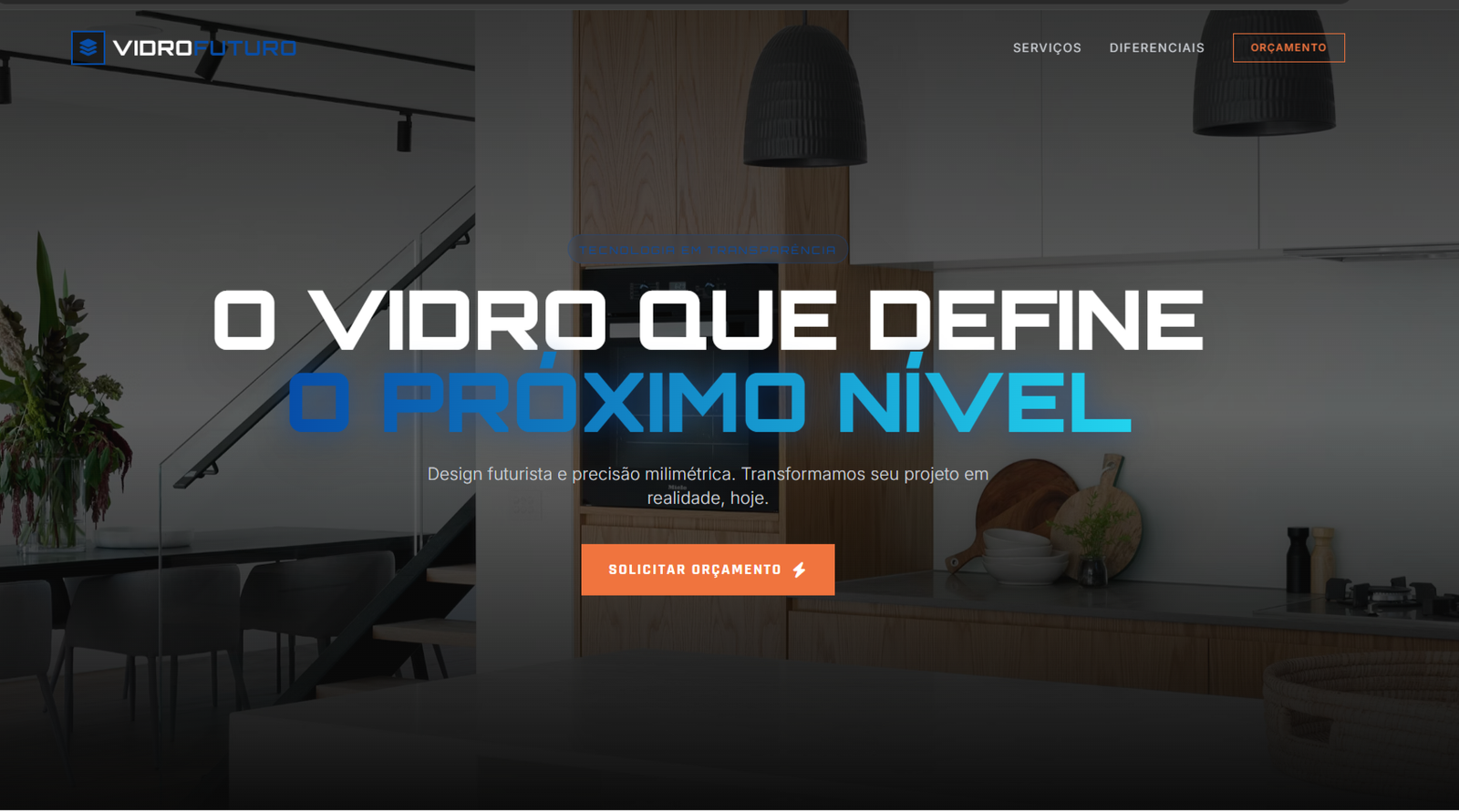 Vidro Futuro - Landing Page profissional para Vidraçaria em Sorocaba